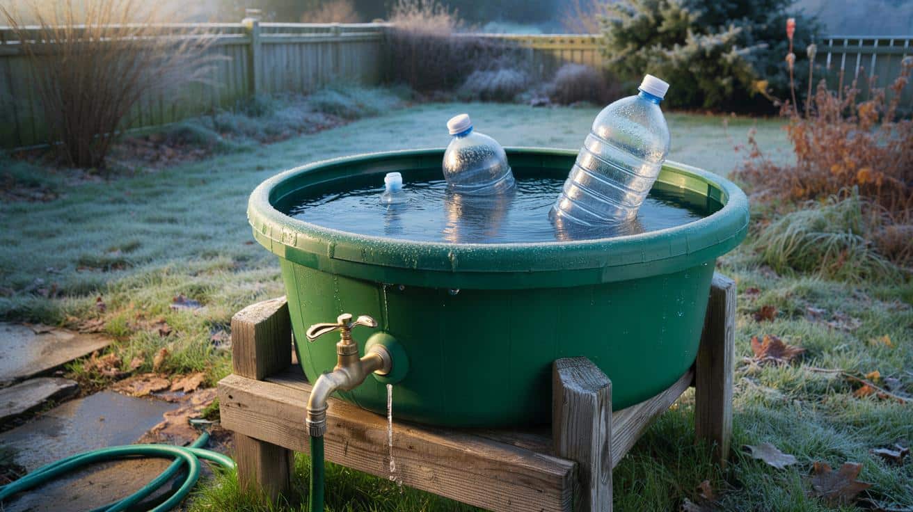 Einfacher Trick schützt die Regentonne vor Frostschäden ? vor Kälteschäden